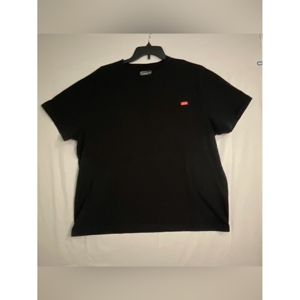 Coleman Men's Black T-Shirt with Small Red Logo short sleeves Sz 2XL